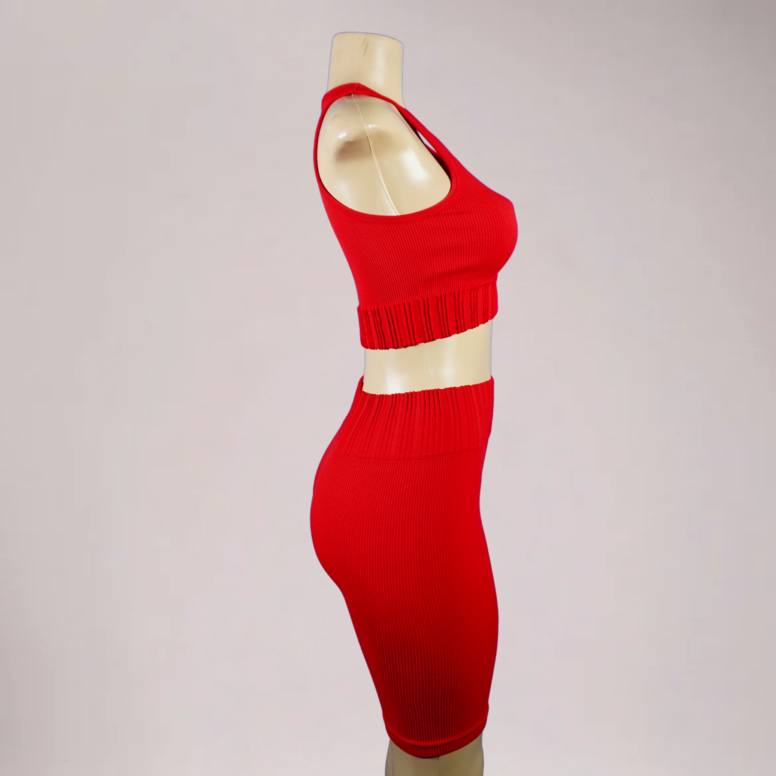 Womens 2pc capri set RED