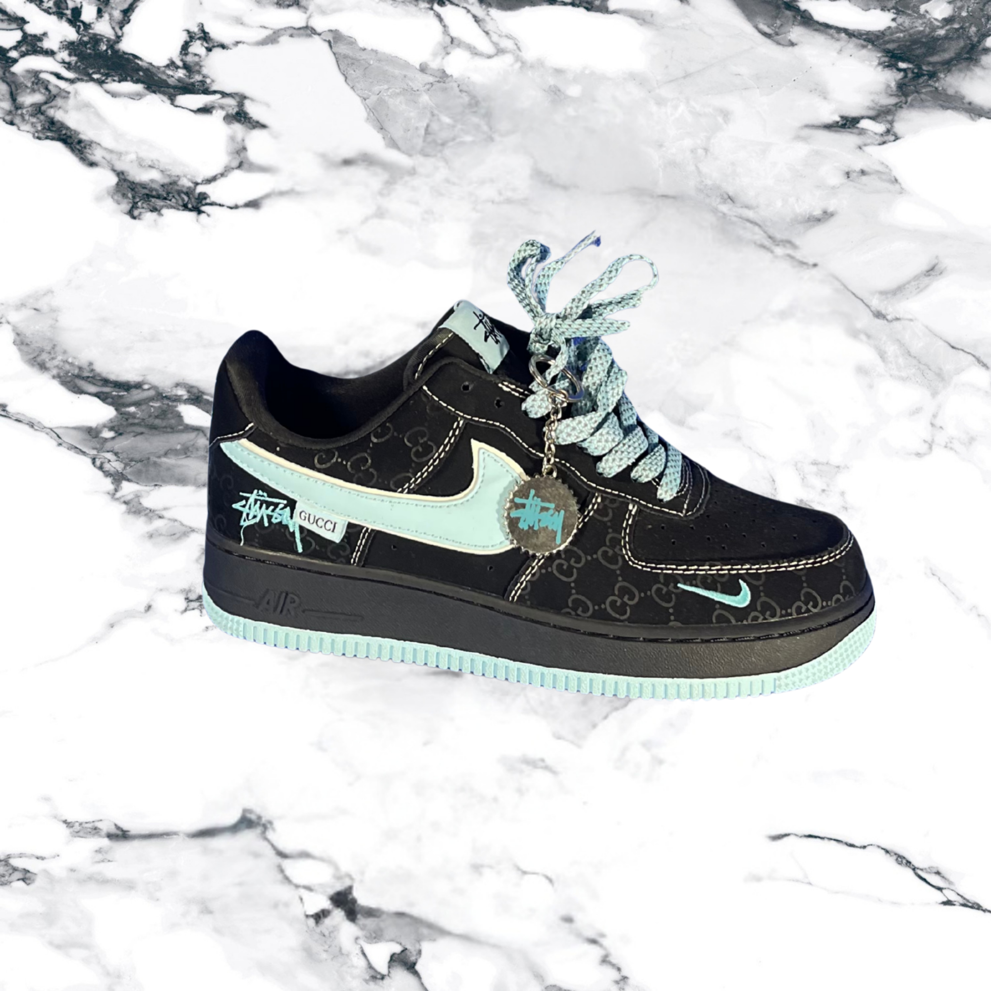 Gucci Air Force 1 low- black/sky blue