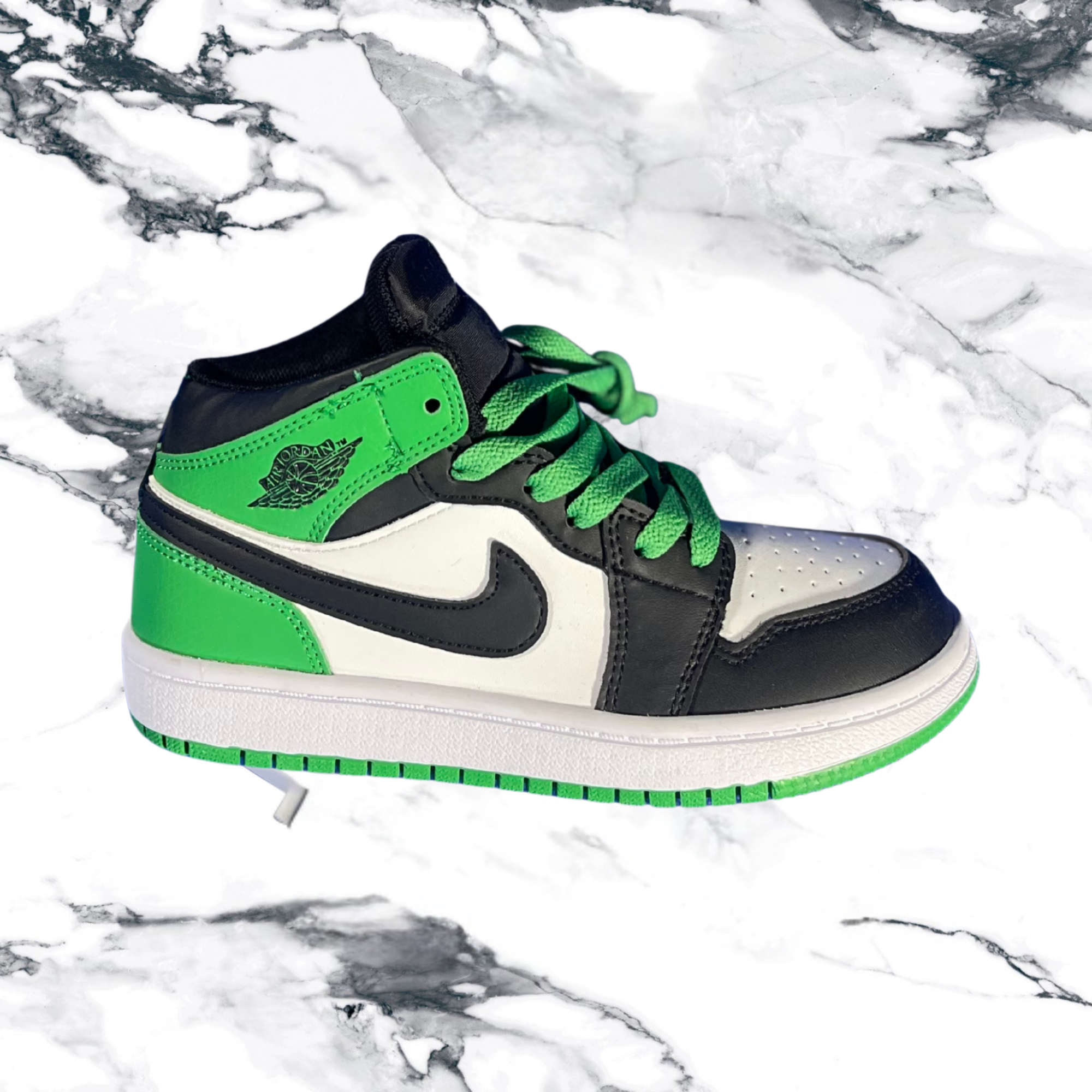 Jordan 1 mid-toddler-black/green/white