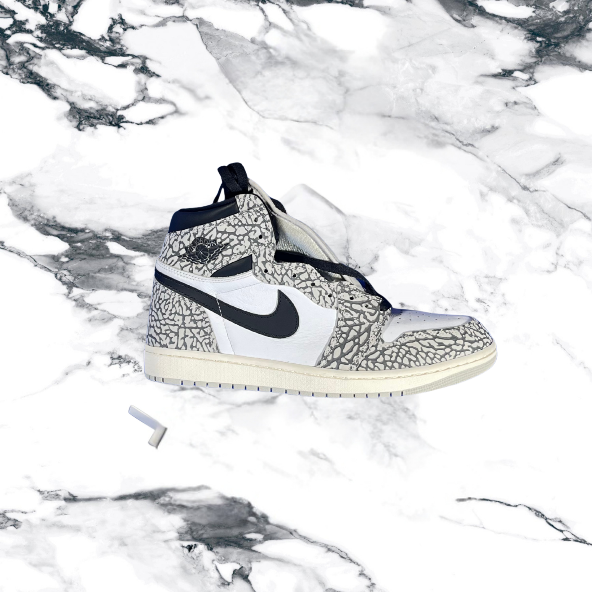 Jordan 1 mid elephant- black/grey-white