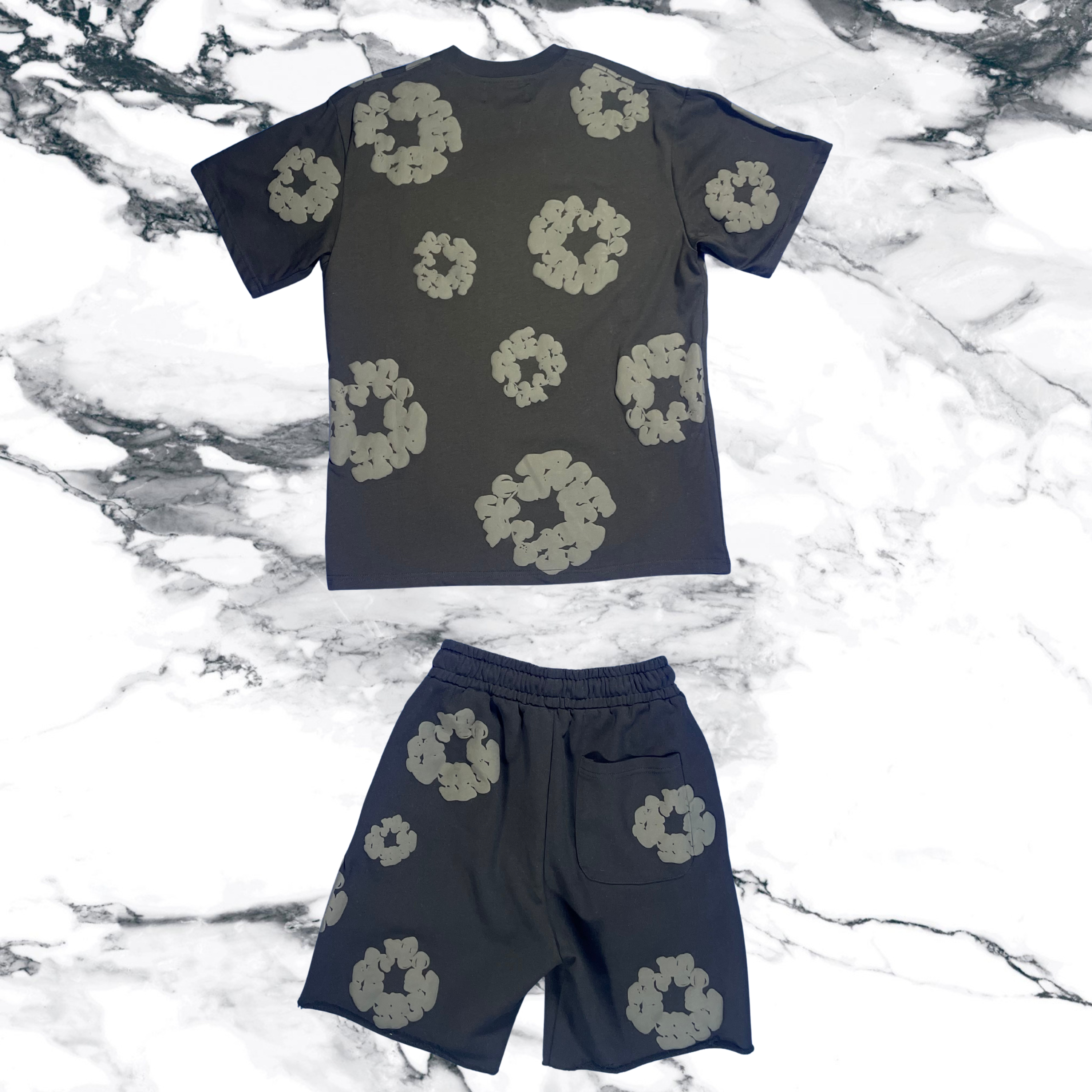 Kids flower2pc set-black