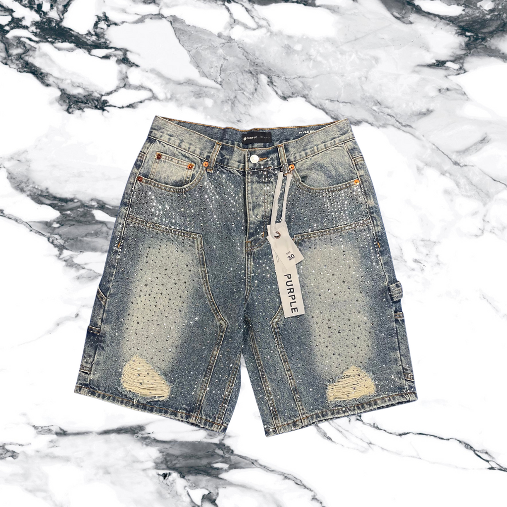 Men’s purple jean shorts- denim