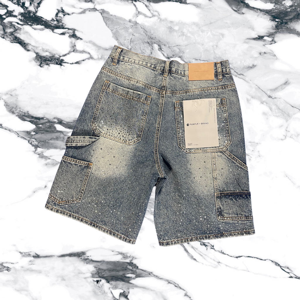 Men’s purple jean shorts- denim