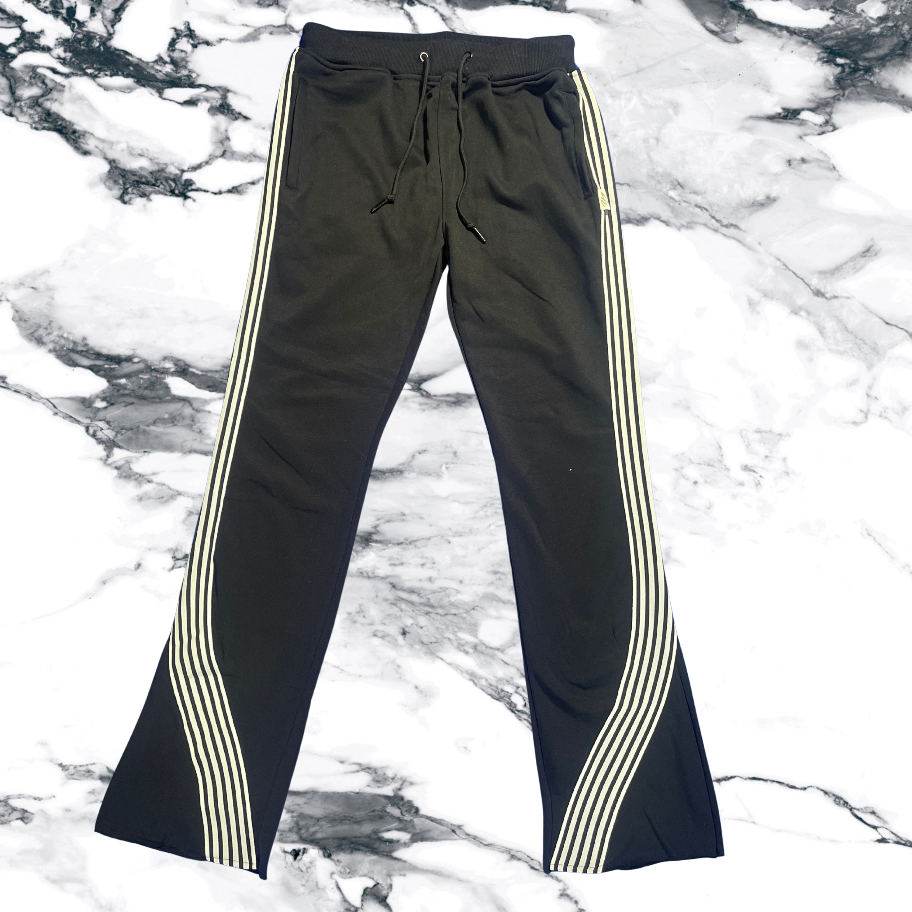 Men’s striped joggers- black