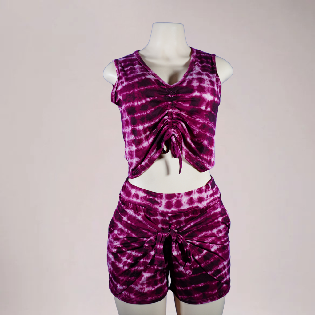 Womens 2pc short set - purple