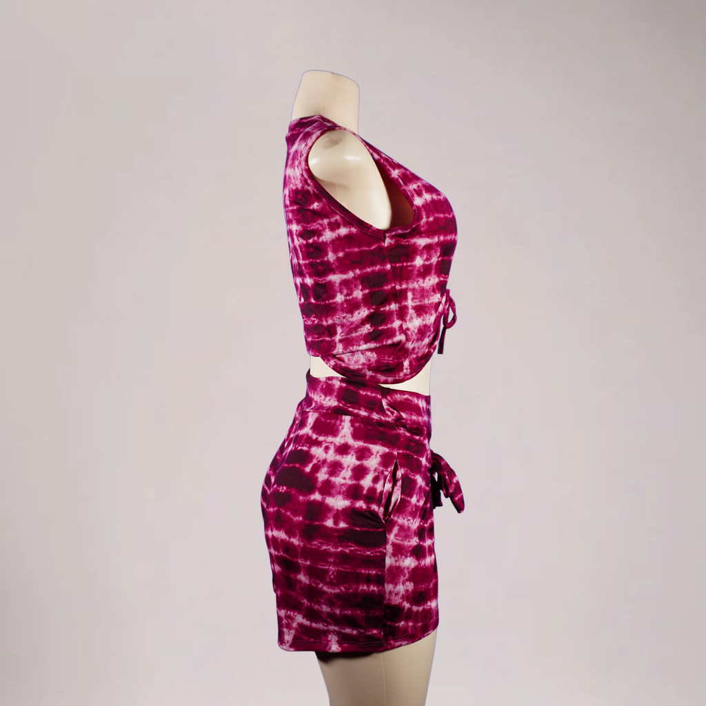 Womens 2pc short set - purple