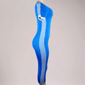 Women’s long striped knit dress- blue/wht
