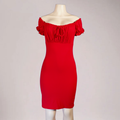Women’s red off the shoulder dress