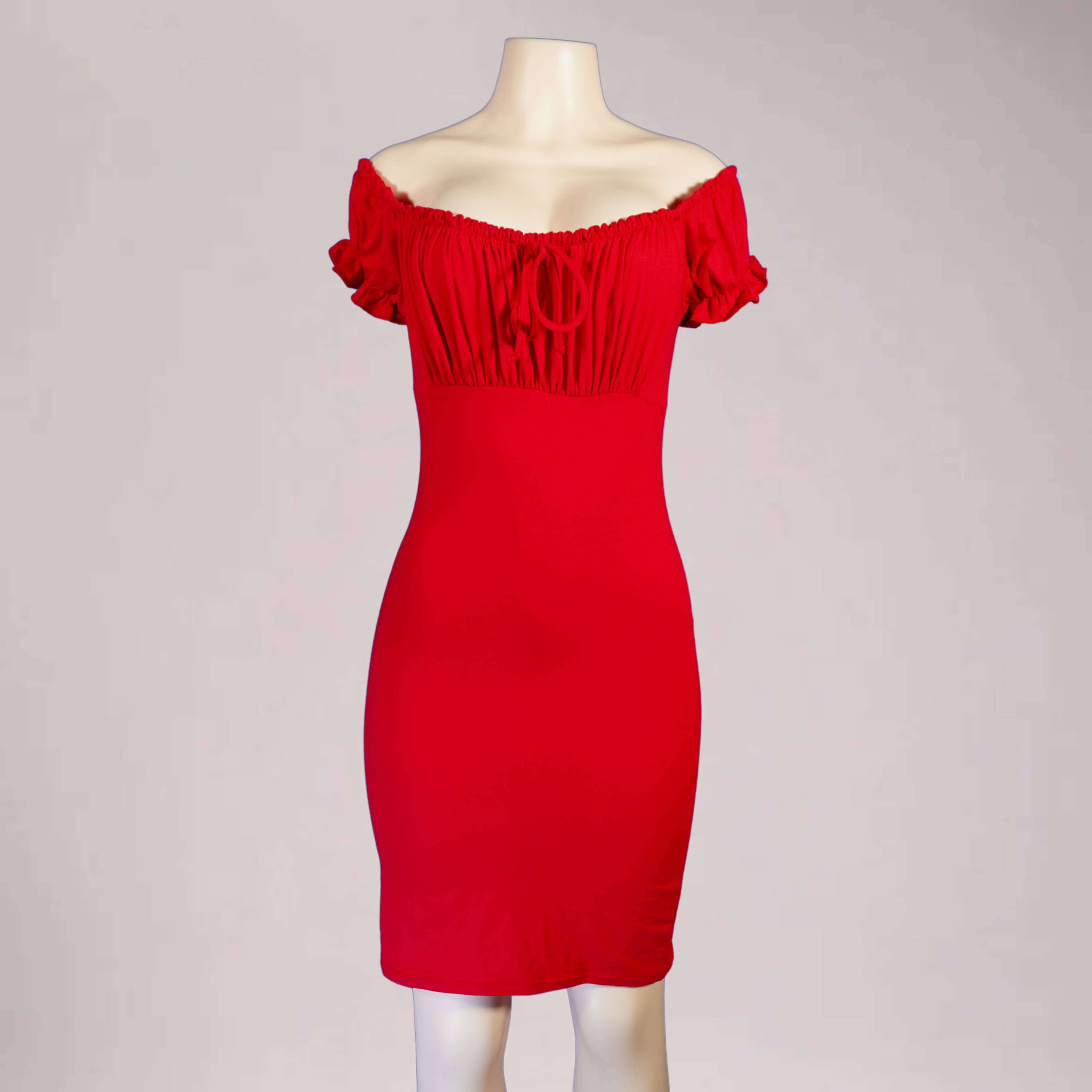 Women’s red off the shoulder dress