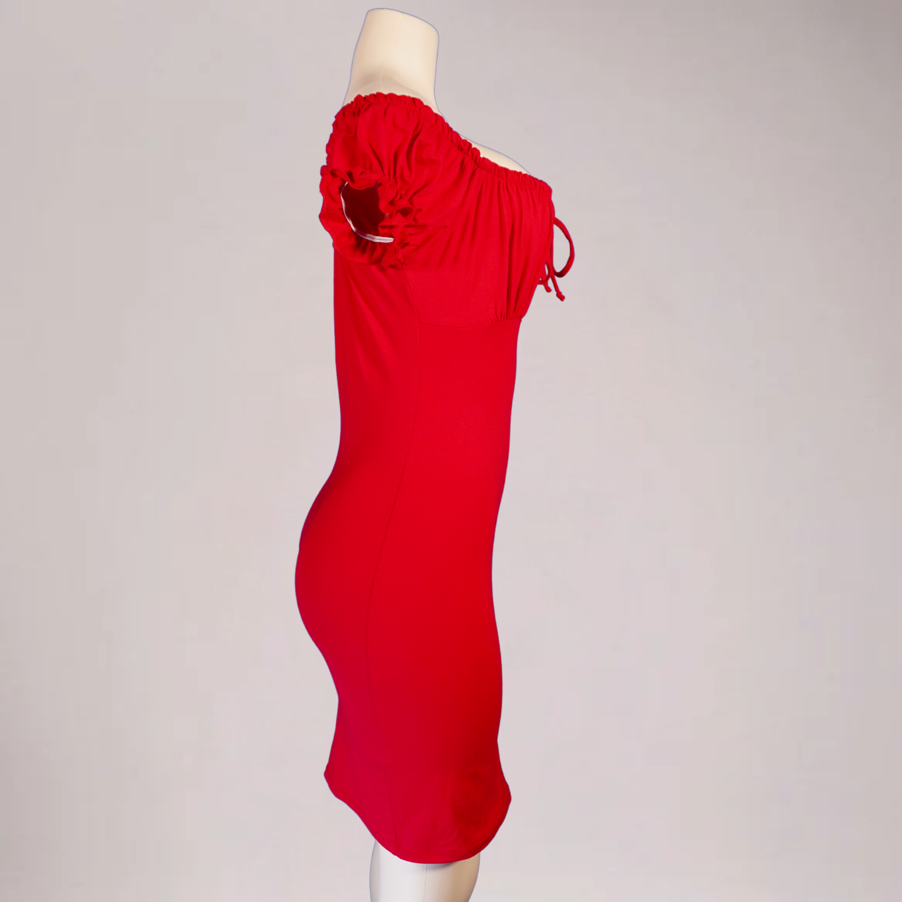 Women’s red off the shoulder dress