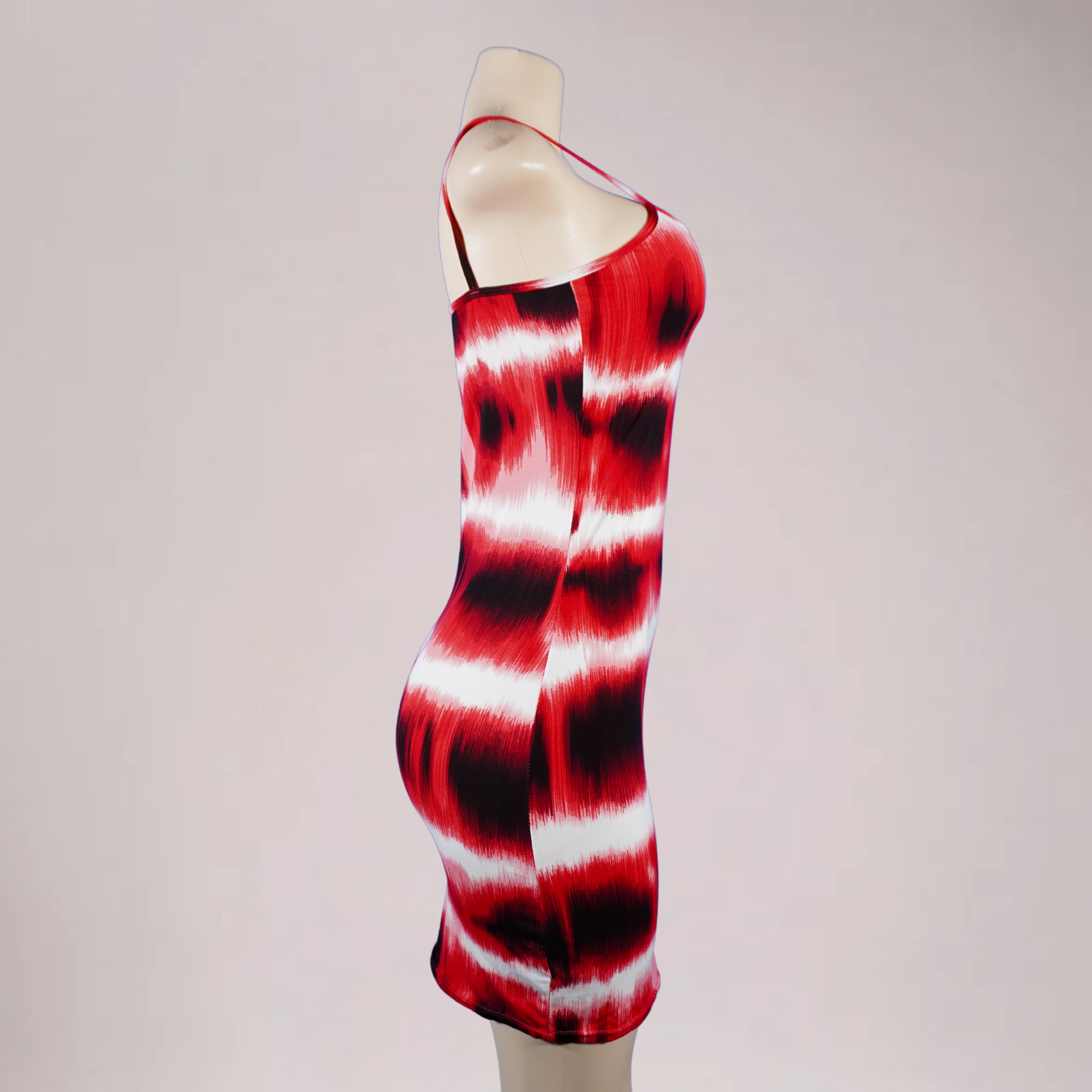 Women maxi dress- red/black/wht-