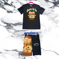 Youth bear 2pc short set- black