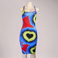 Women Maxi dress- multi/heart dress